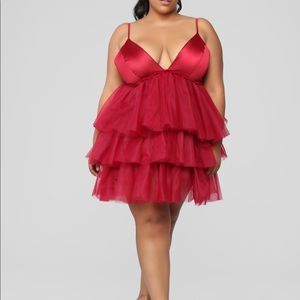 Pretty Red ruffle dress 1X